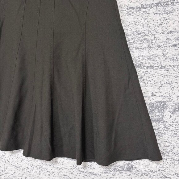 Tranork Wool Cashmere Blend Lace-Inset Flare Skirt Midi Length M - Picture 4 of 5